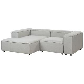 Beliani Rechtsseitiges Ecksofa mit Ottomane aus Stoff Modern ARDAL  