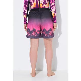 Ulla Popken Shorts Attivi Stampa Palme Mesh Gamba Larga  