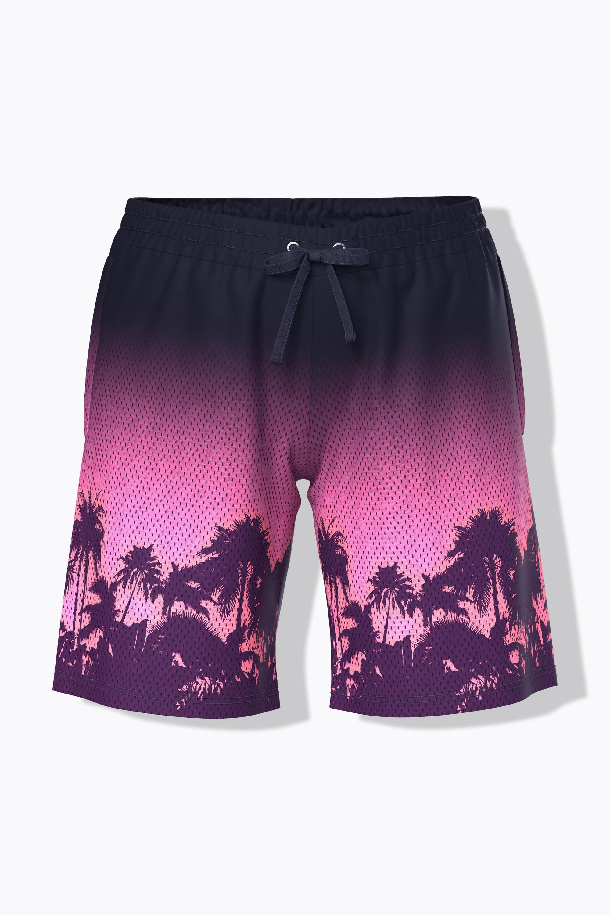 Ulla Popken Shorts Attivi Stampa Palme Mesh Gamba Larga  