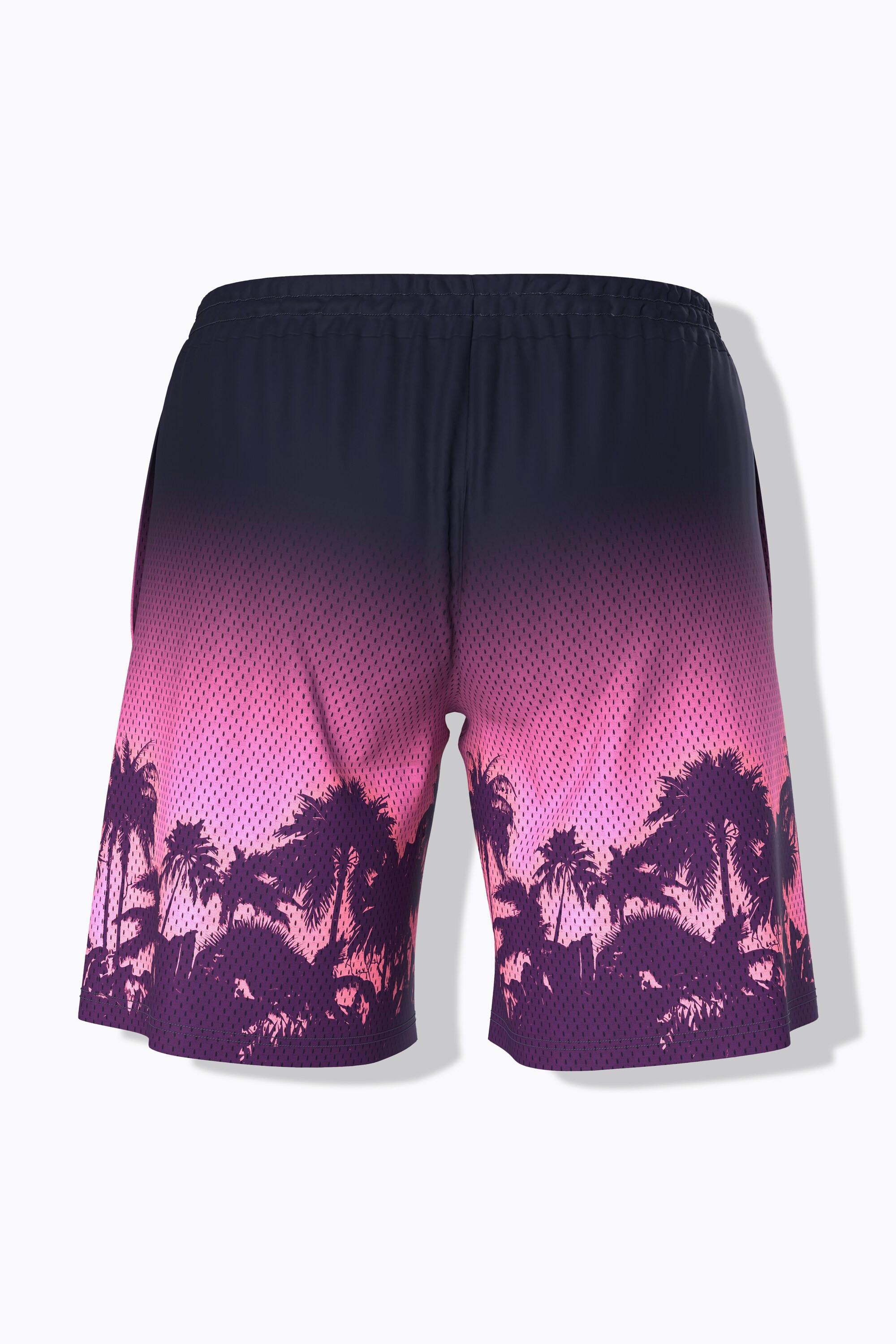 Ulla Popken Shorts Attivi Stampa Palme Mesh Gamba Larga  