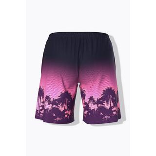 Ulla Popken Shorts Attivi Stampa Palme Mesh Gamba Larga  