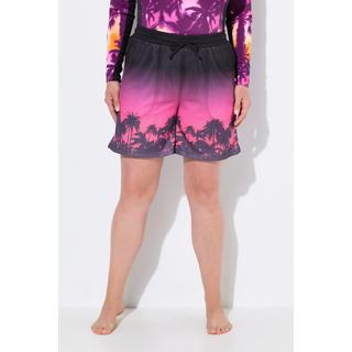 Ulla Popken Shorts Attivi Stampa Palme Mesh Gamba Larga  