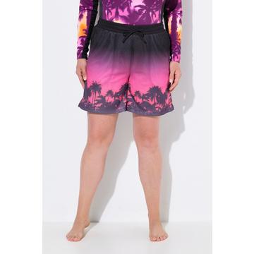 Shorts sportivi in mesh con palme, taglio della gamba ampio e cintura elastica