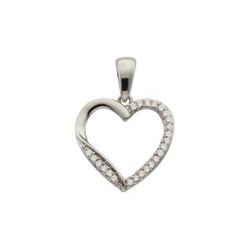 Anhänger Herz Weissgold 750 Diamant 0.05ct. 16x11mm