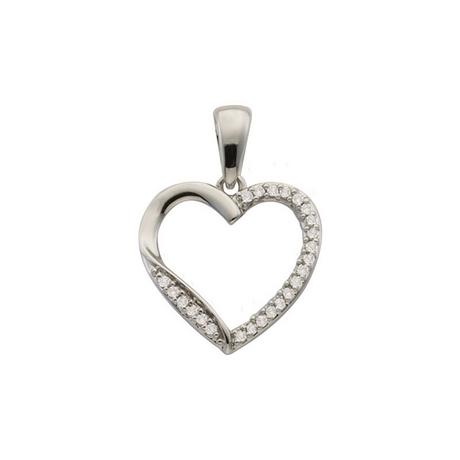 MUAU Schmuck  Anhänger Herz Weissgold 750 Diamant 0.05ct. 16x11mm 