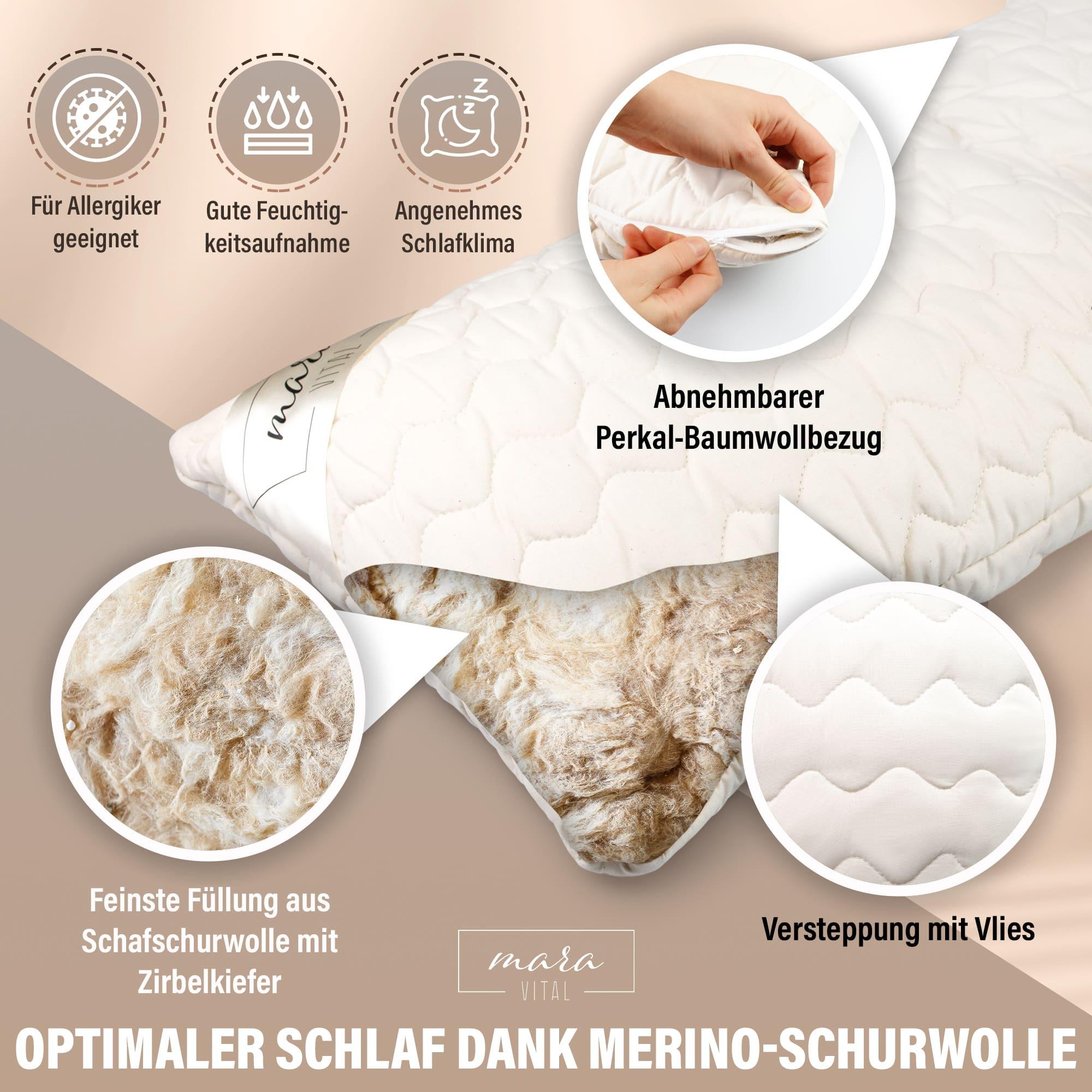 Mara Vital Schurwollkissen Bio GOTS  