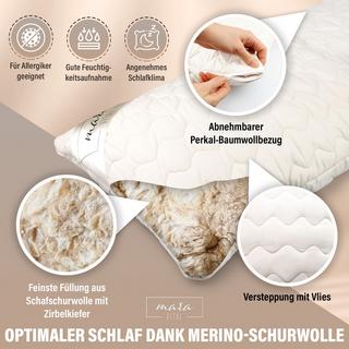 Mara Vital Schurwollkissen Bio GOTS  