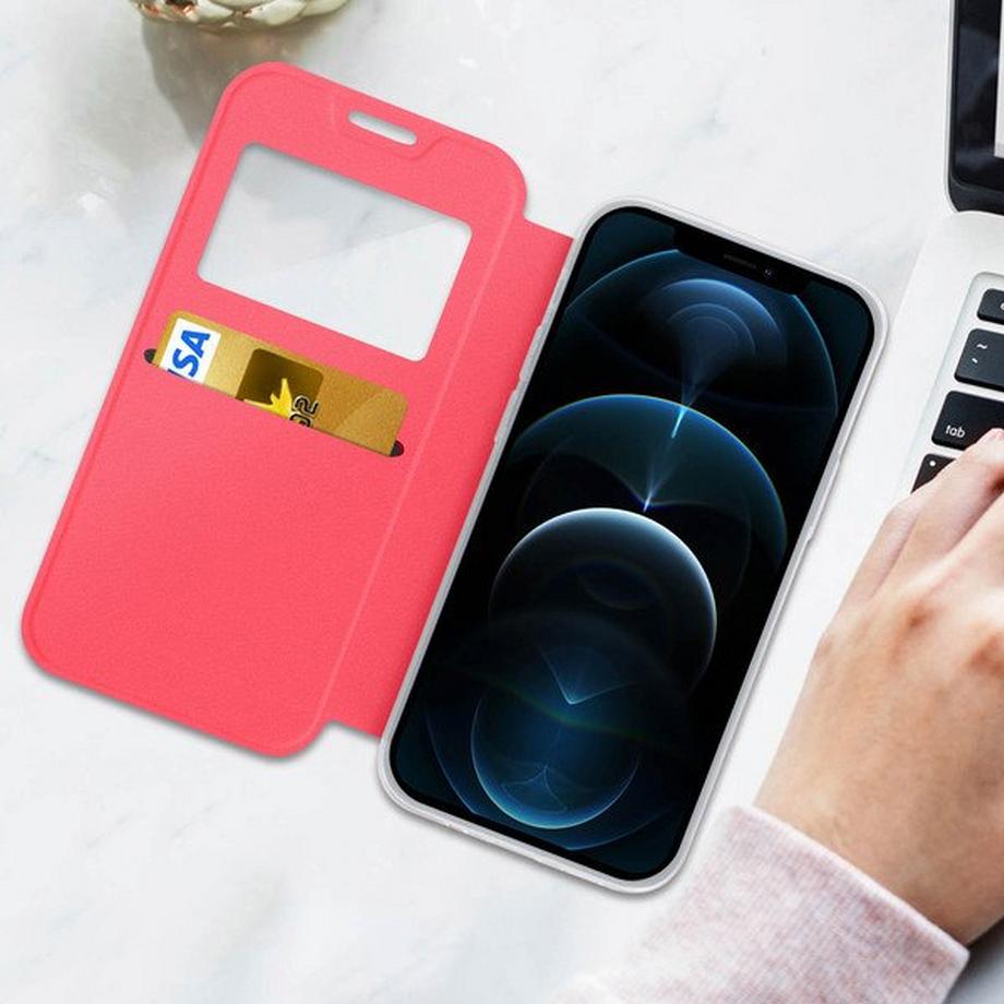 Avizar  Etui iPhone 12 Pro Max Fenêtre Rouge 