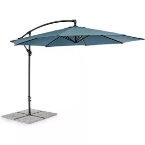 Ombrellone cantilever Texas 300, antracite, blu pavone