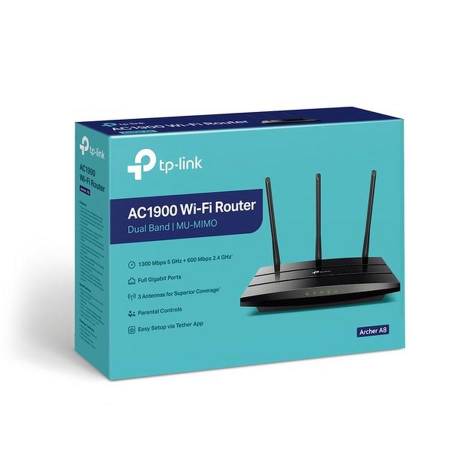 TP-Link  Archer A8 router wireless Gigabit Ethernet Dual-band (2.4 GHz/5 GHz) Nero 