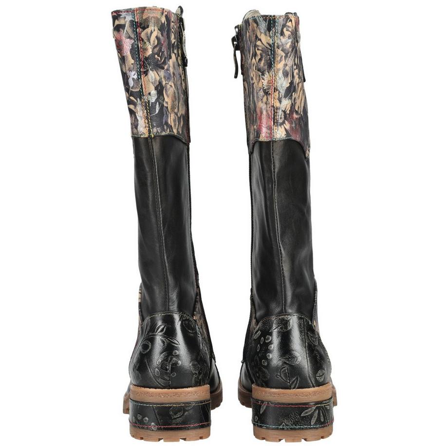 Laura Vita Blumenprint Schnürstiefel bis zum Knie  