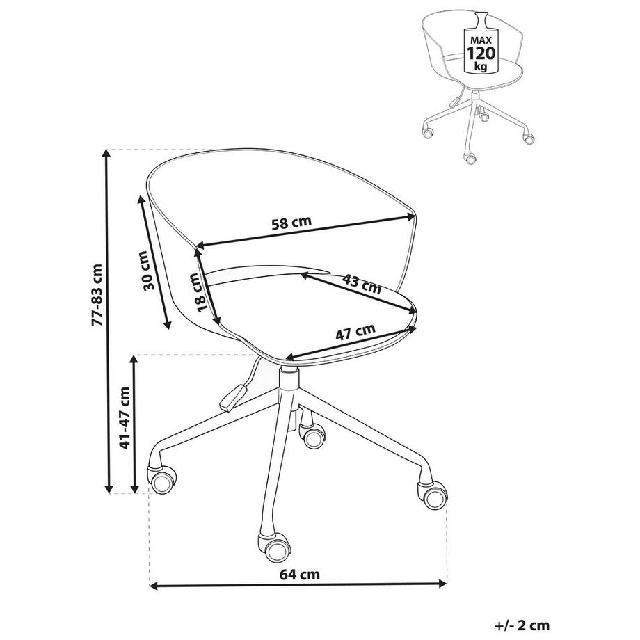 Beliani Bürostuhl aus Stoff  GLEEFUL  