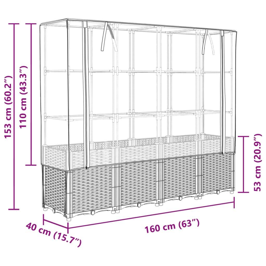 VidaXL Jardinière surélevée polypropylène  