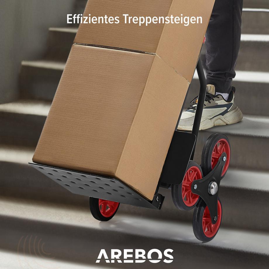 Arebos  Treppensteiger Sackkarre Transportkarre 150kg klappbar 