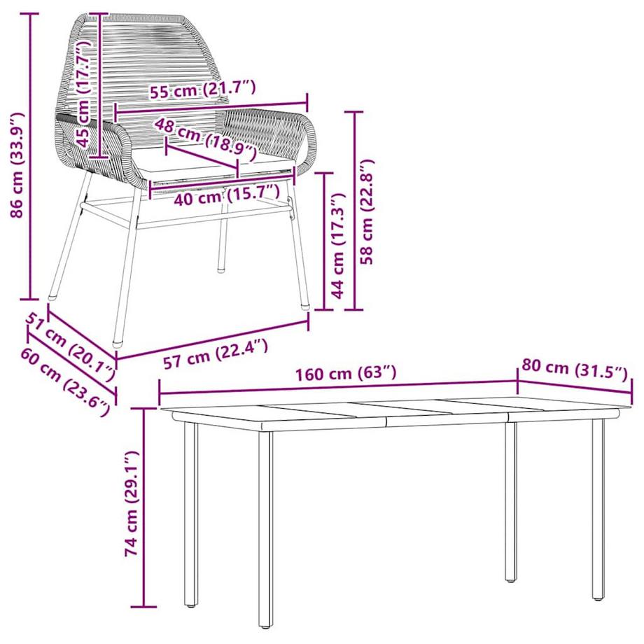 VidaXL Garten essgruppe poly-rattan  