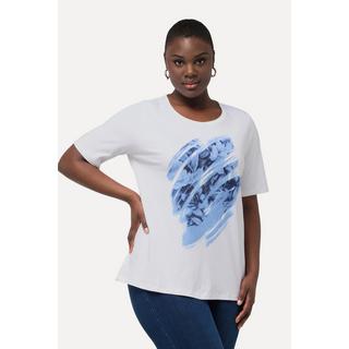 Ulla Popken Coton Pima Paillettes Col Rond Manches Courtes T-Shirt  