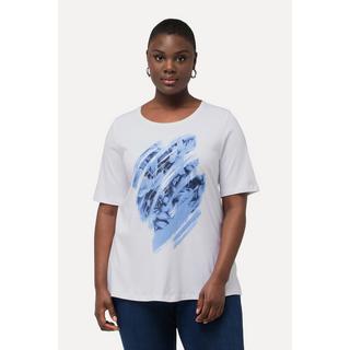 Ulla Popken Coton Pima Paillettes Col Rond Manches Courtes T-Shirt  