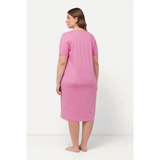 Ulla Popken Chemise de nuit Dentelle Encolure Carrée Manches Courtes  