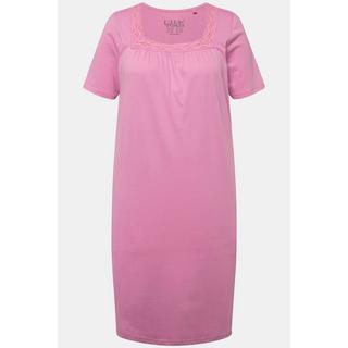 Ulla Popken Chemise de nuit Dentelle Encolure Carrée Manches Courtes  