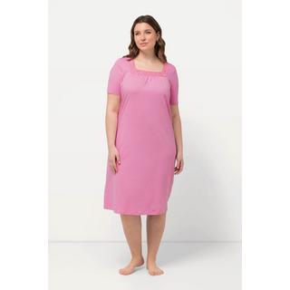 Ulla Popken Chemise de nuit Dentelle Encolure Carrée Manches Courtes  