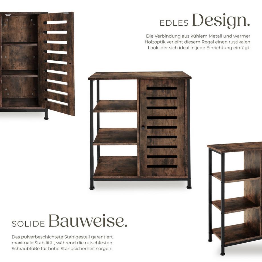 Tectake Sideboard  Industrial Style Holz und Stahl  