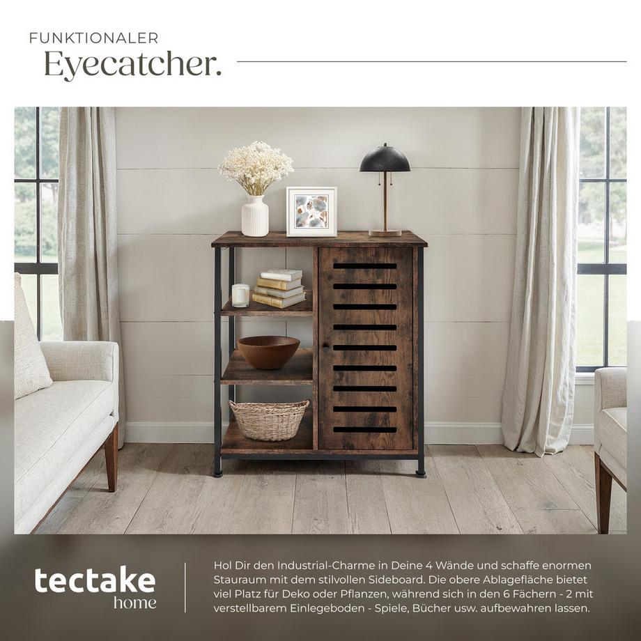 Tectake Sideboard  Industrial Style Holz und Stahl  