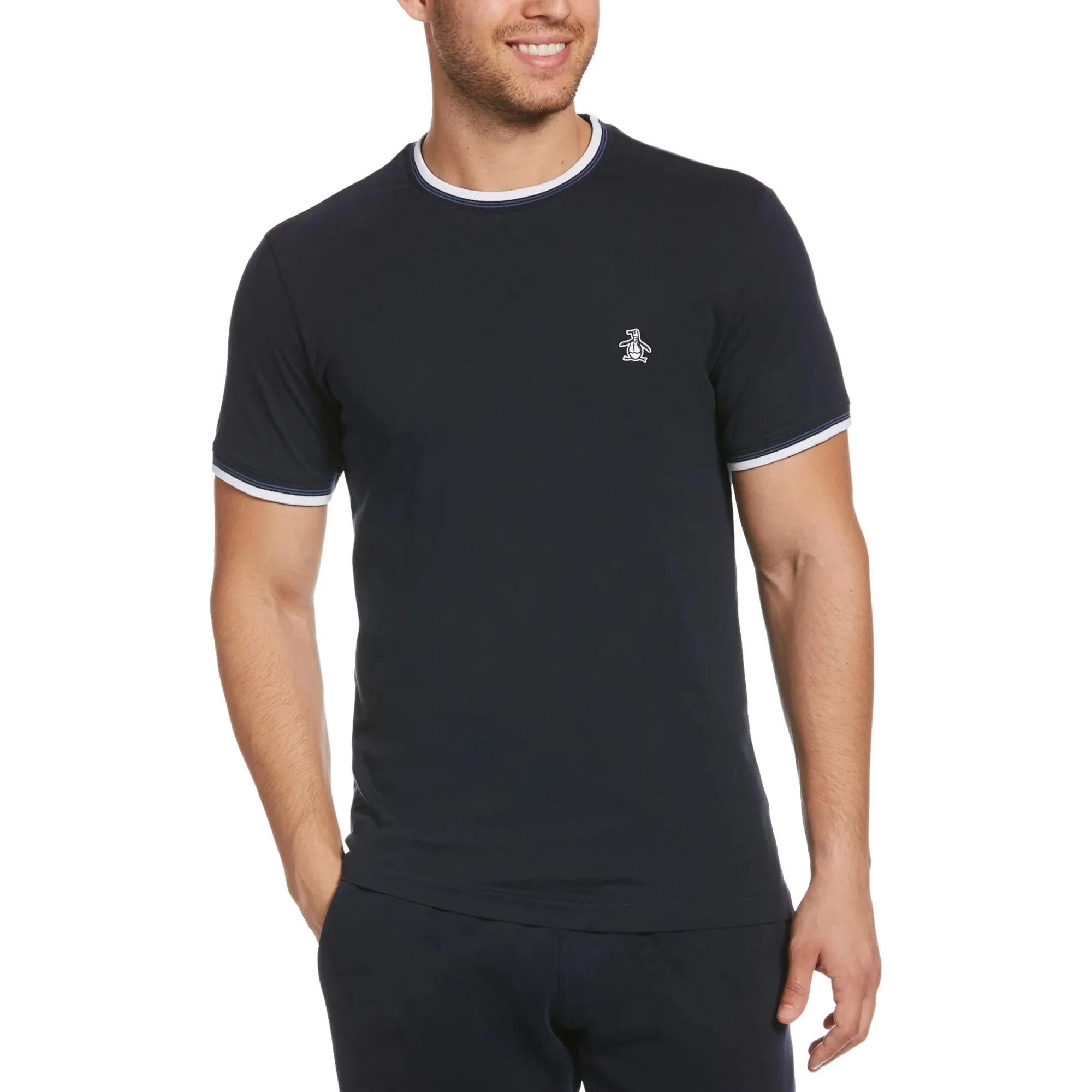 Original Penguin Sticker Pete T-Shirt mit Kontraststreifen  