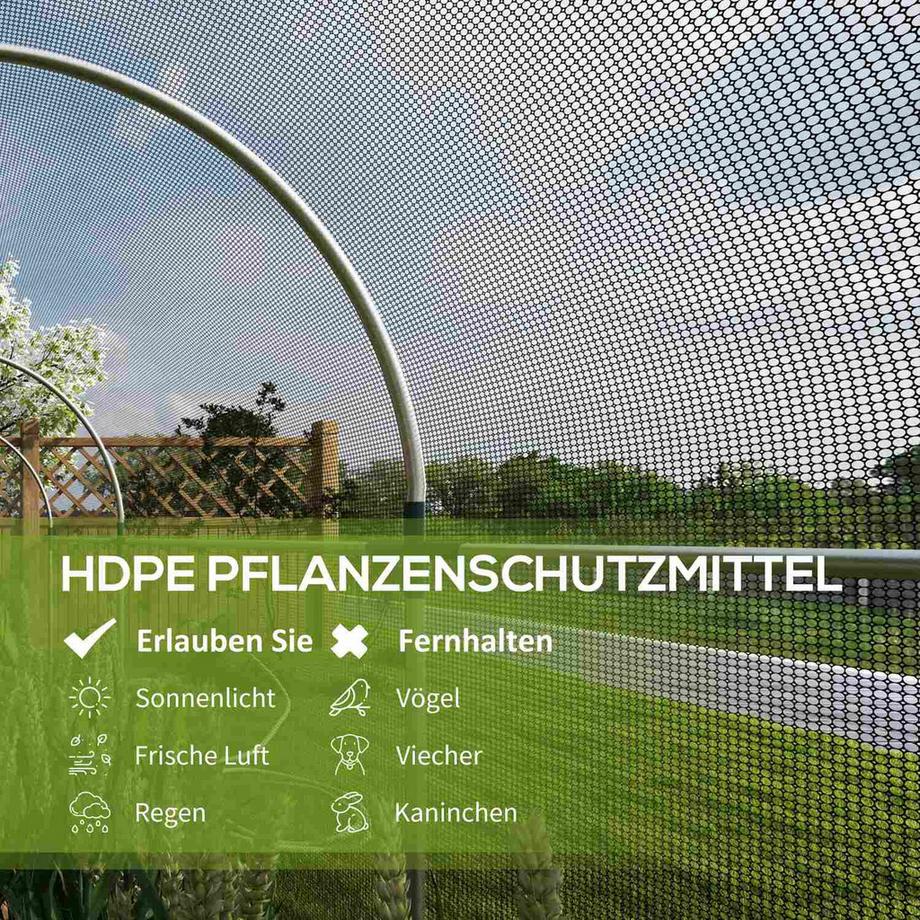 Northio Filet de protection contre les insectes 1,2 x 3,6 m, filet de jardin avec porte, tente de protection des plantes, filet de protection contre les parasites avec cadre en acier, PEHD noir  
