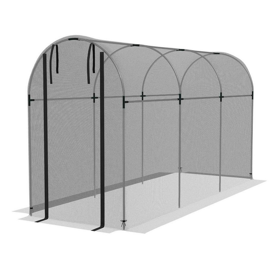Filet de protection contre les insectes 1,2 x 3,6 m, filet de jardin avec porte, tente de protection des plantes, filet de protection contre les parasites avec cadre en acier, PEHD noir