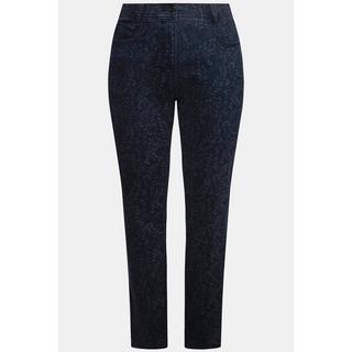 Ulla Popken  Jeans Boyfriend jambe large, motif imprimé au laser 