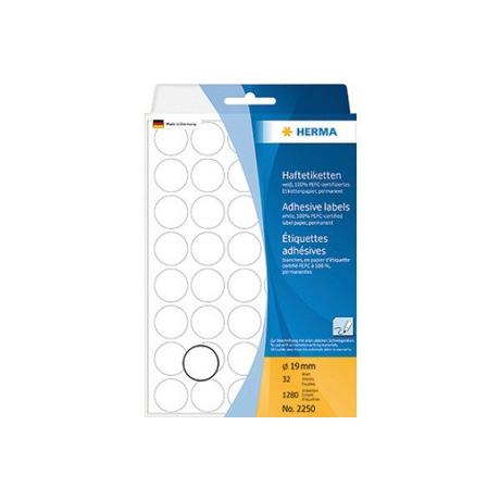 HERMA HERMA Etiketten rund 19mm 2250 weiss 1280 Stück  