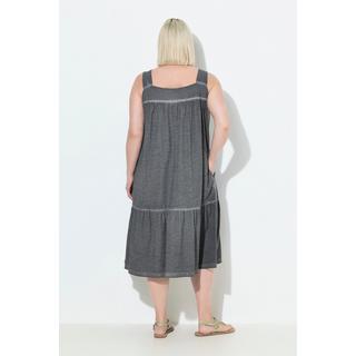 Ulla Popken Robe Jersey Cold Dyed Coupe Évasée Sans Manches  