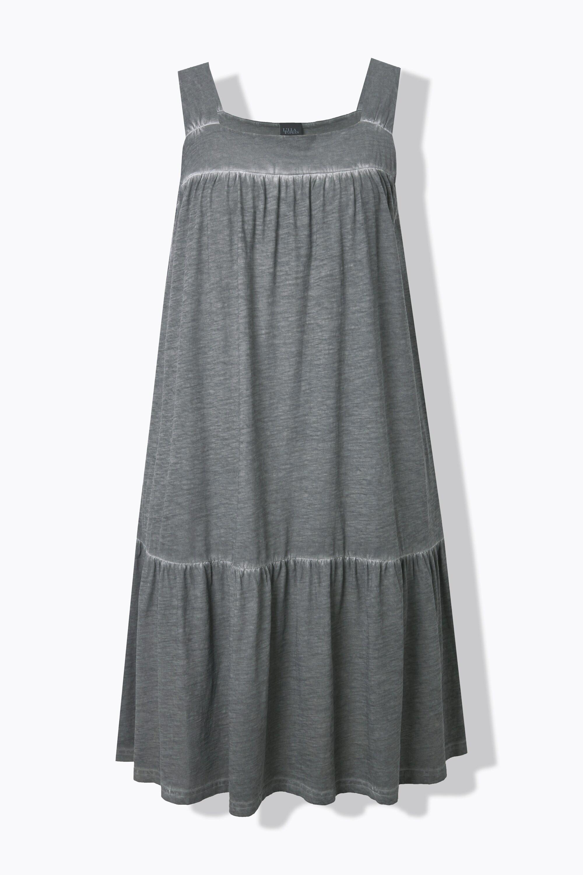 Ulla Popken Robe Jersey Cold Dyed Coupe Évasée Sans Manches  