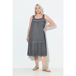 Ulla Popken Robe Jersey Cold Dyed Coupe Évasée Sans Manches  