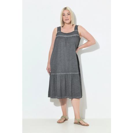 Ulla Popken Robe Jersey Cold Dyed Coupe Évasée Sans Manches  