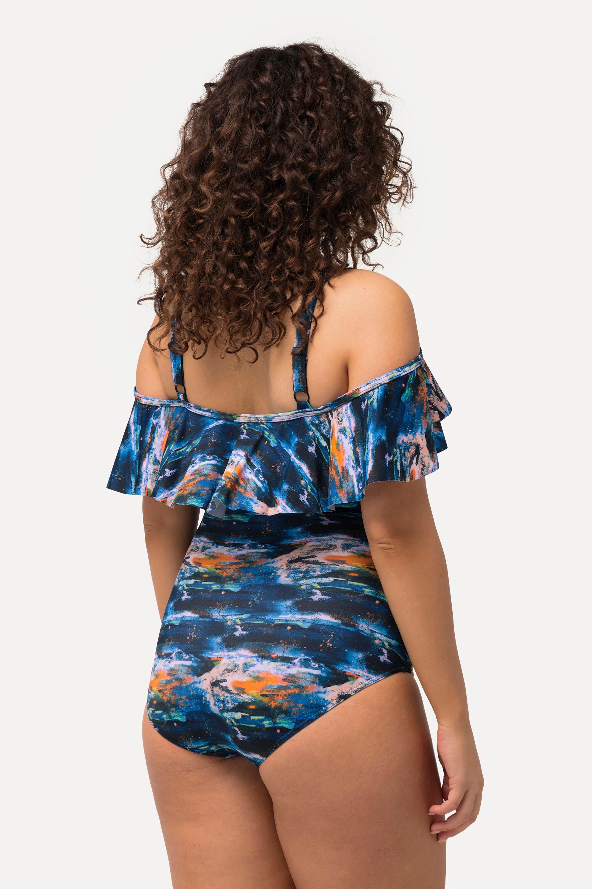 Ulla Popken Costume Volant Coppe Morbide Spalline Regolabili  