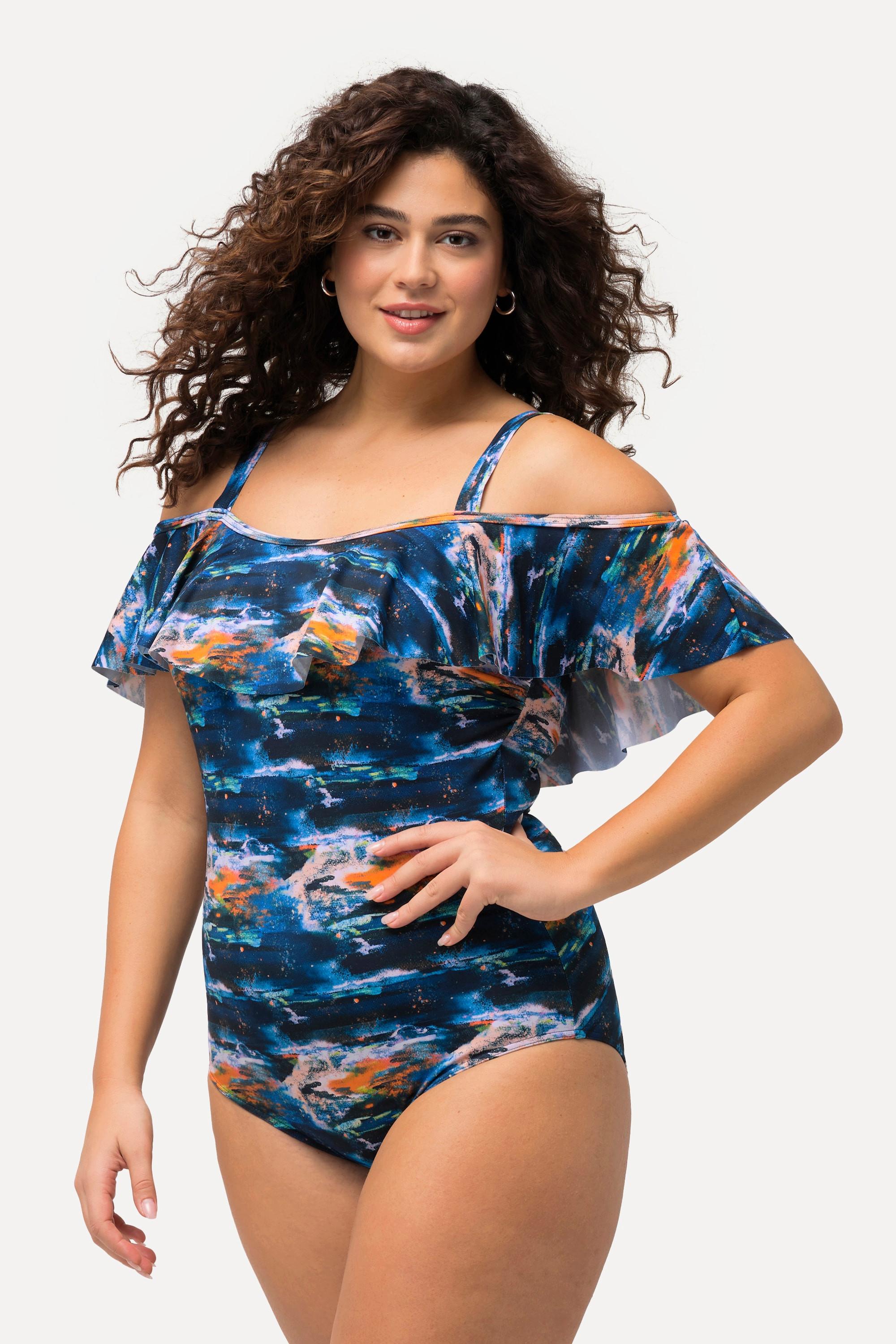 Ulla Popken Costume Volant Coppe Morbide Spalline Regolabili  