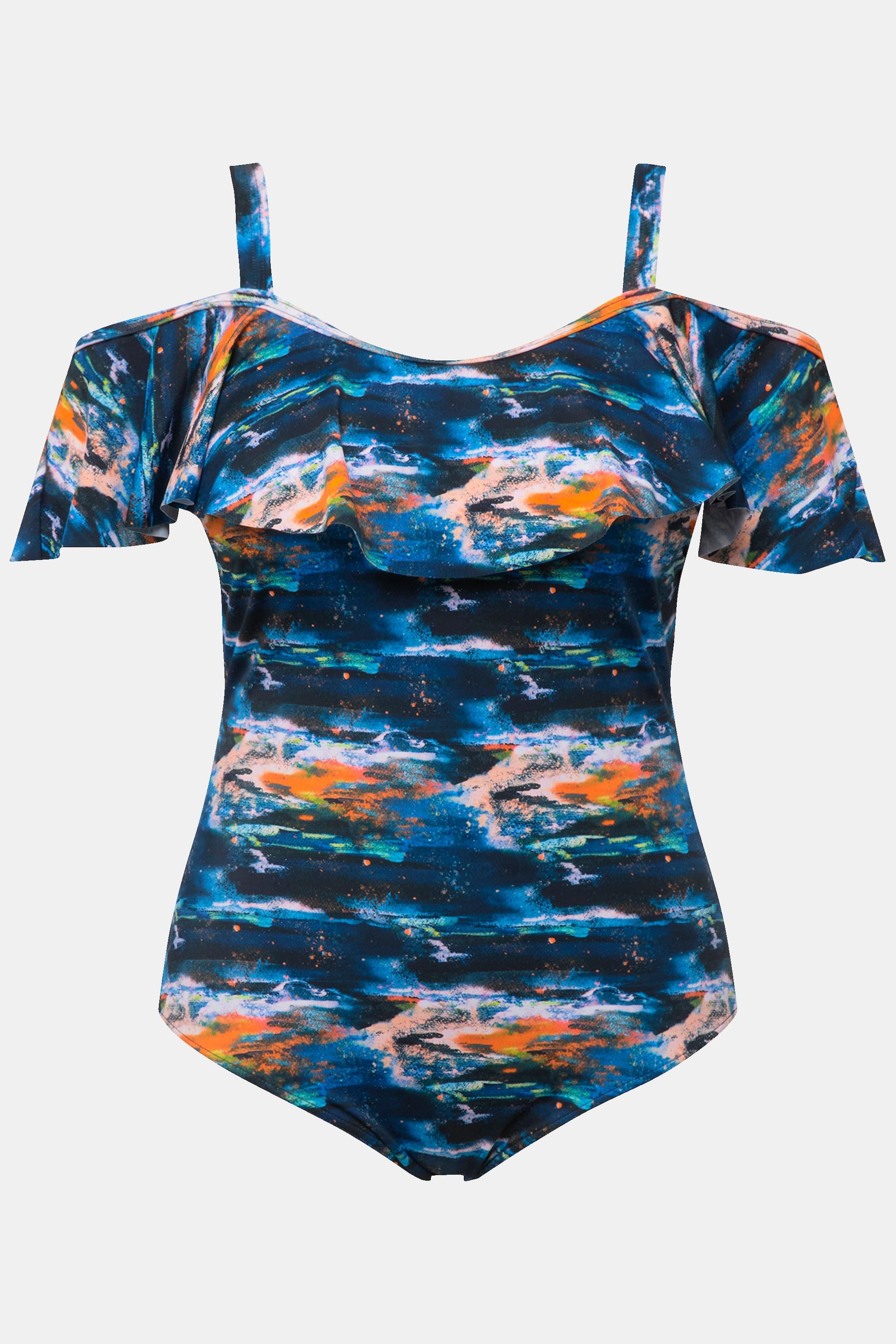 Ulla Popken Costume Volant Coppe Morbide Spalline Regolabili  