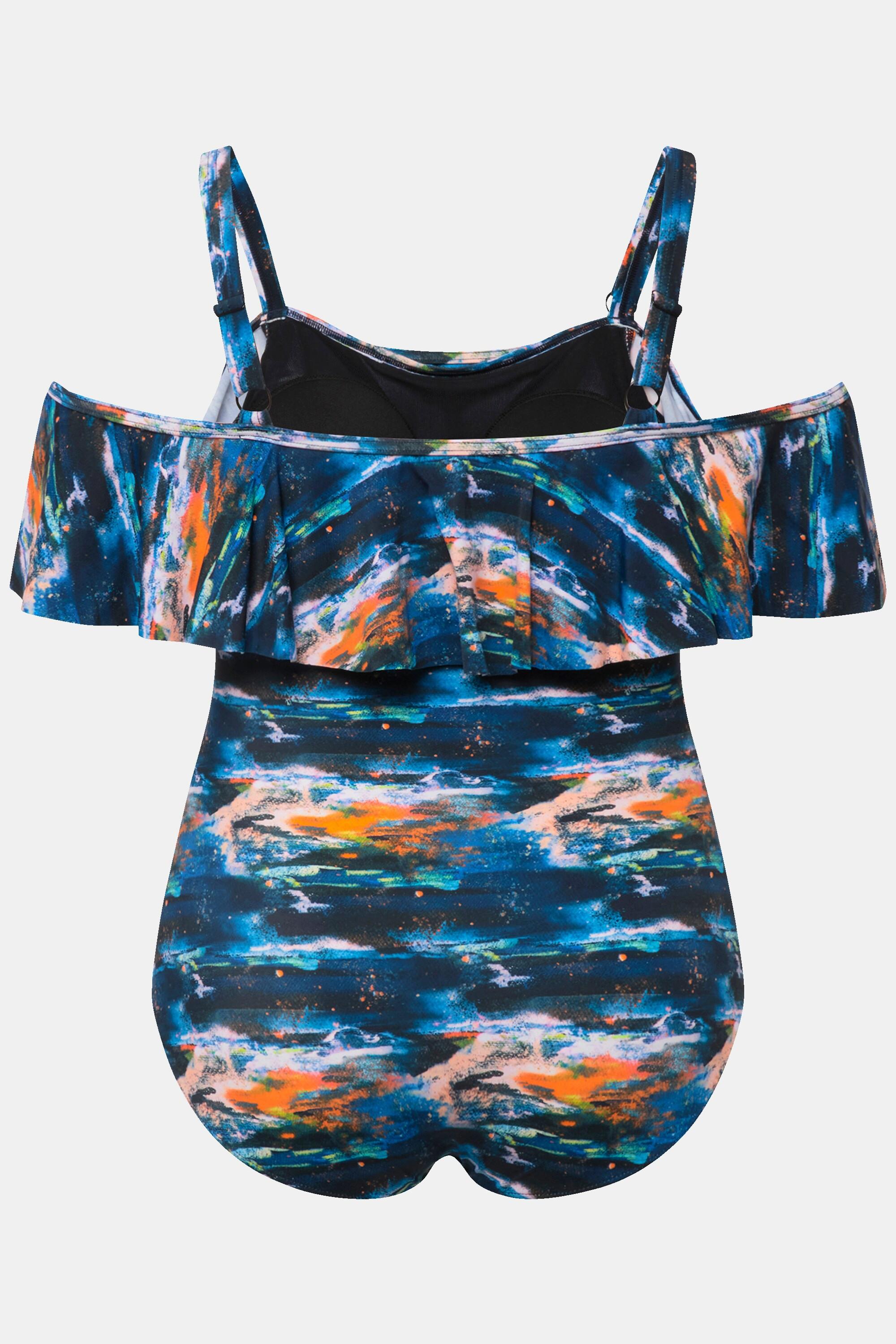 Ulla Popken Costume Volant Coppe Morbide Spalline Regolabili  