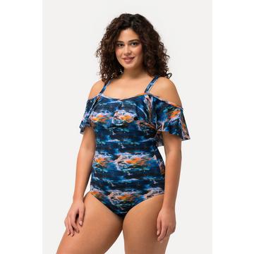 Maillot de bain à bonnets souples et volants. Bretelles réglables