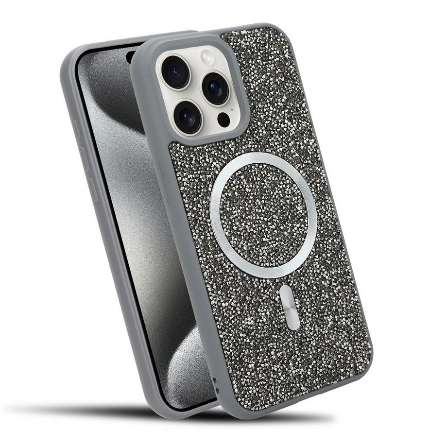 iPhone 15 PRO MAX Hülle kompatibel mit MagSafe Glitzer Diamant Design