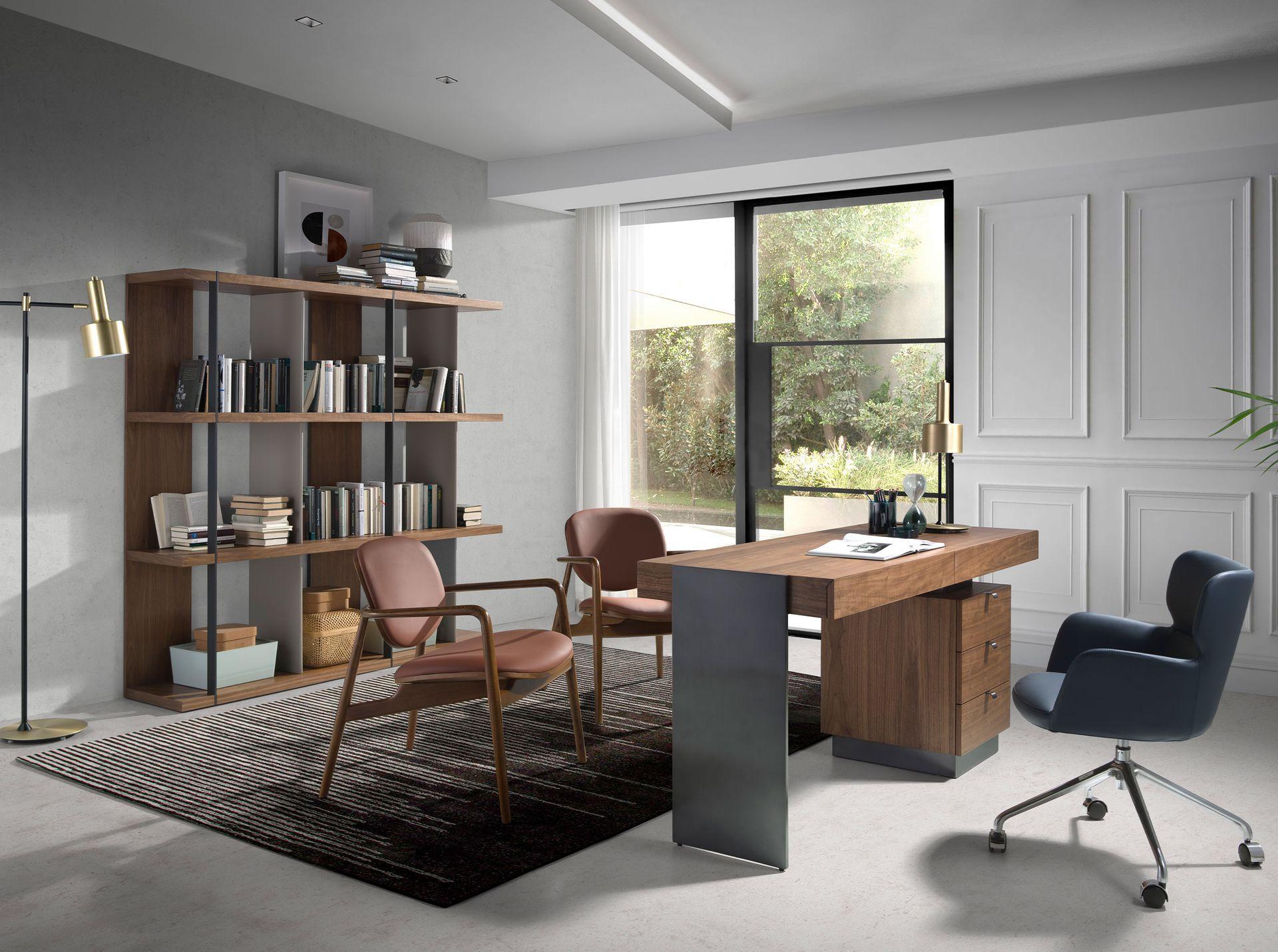 ANGEL CERDA Etagère en noyer et bois gris  