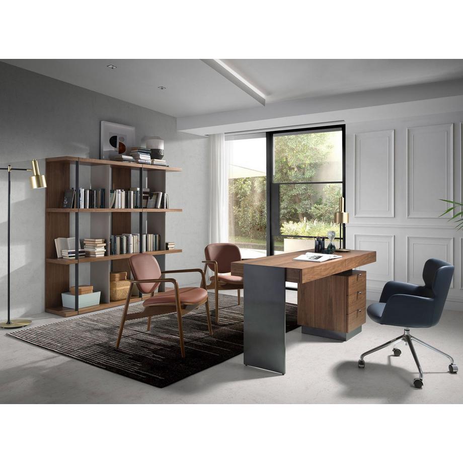 ANGEL CERDA Ripiano in legno di noce e grigio  