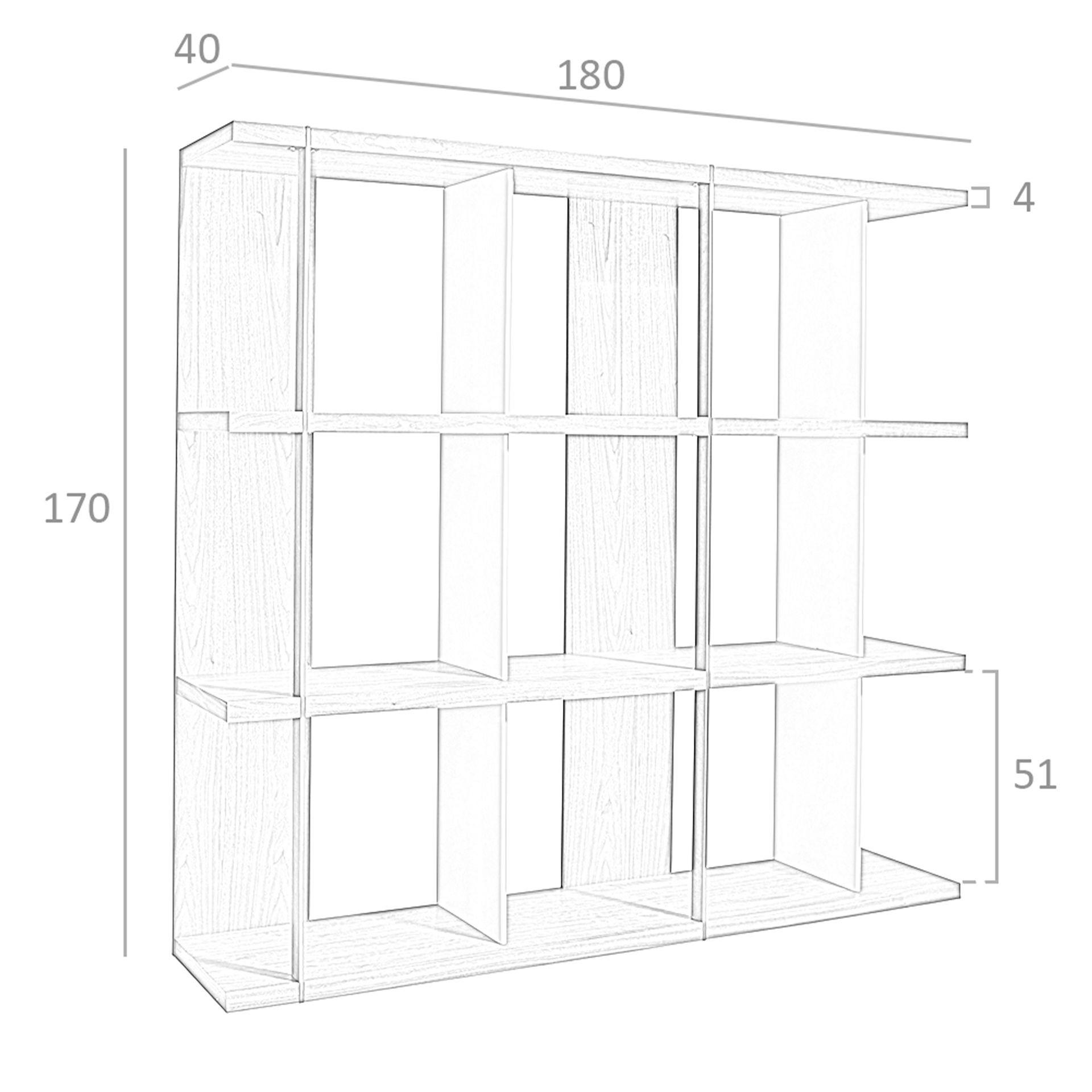 ANGEL CERDA Etagère en noyer et bois gris  