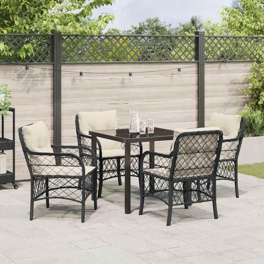 VidaXL Ensemble de salle à manger pour jardin poly rattan  