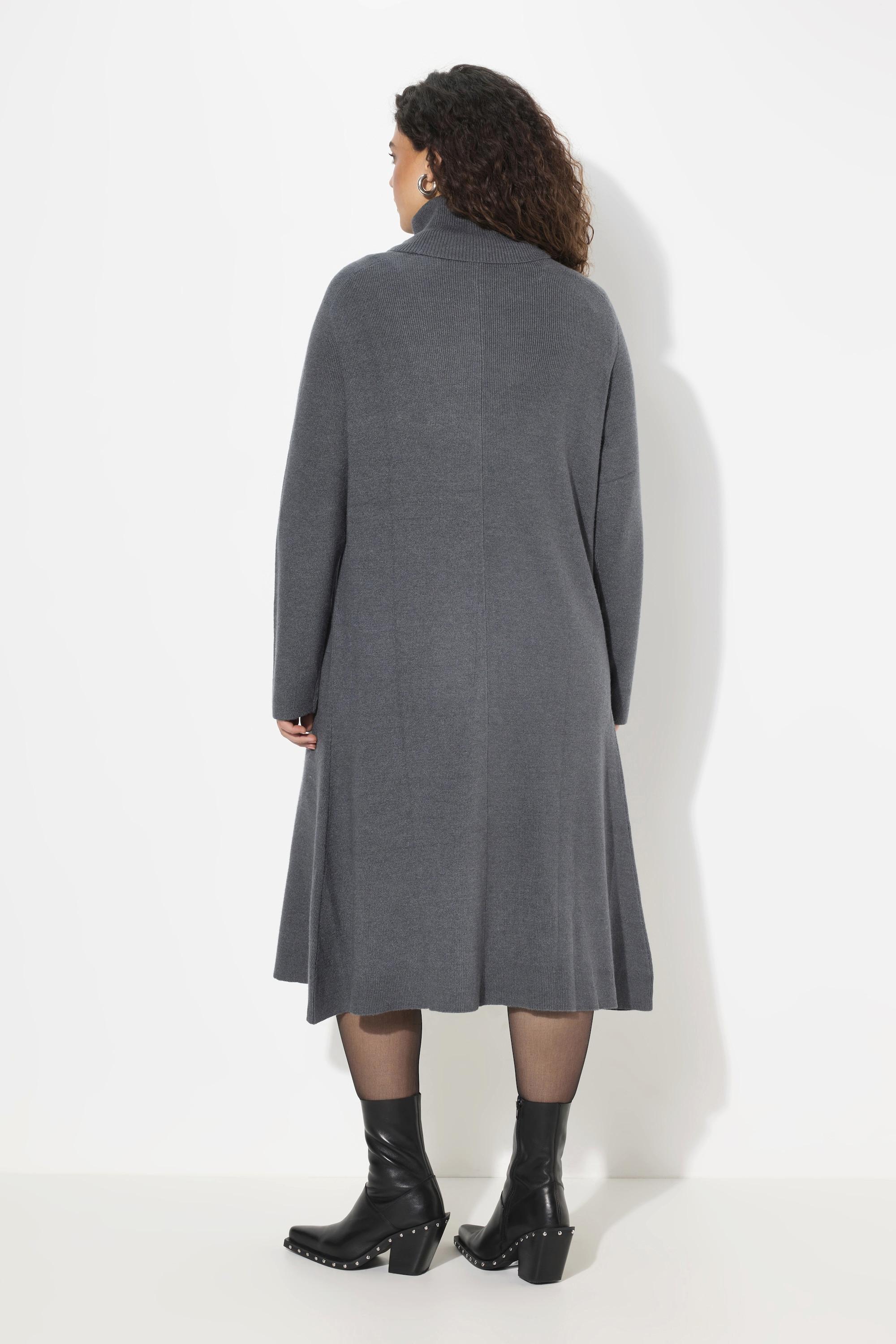 Ulla Popken Maglione Lungo Linea A Collo Alto Maniche Lunghe  