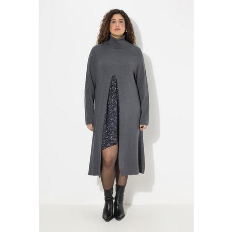 Ulla Popken Maglione Lungo Linea A Collo Alto Maniche Lunghe  