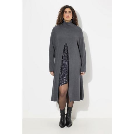 Ulla Popken  Long-Pullover, A-Linie, Stehkragen, Langarm 