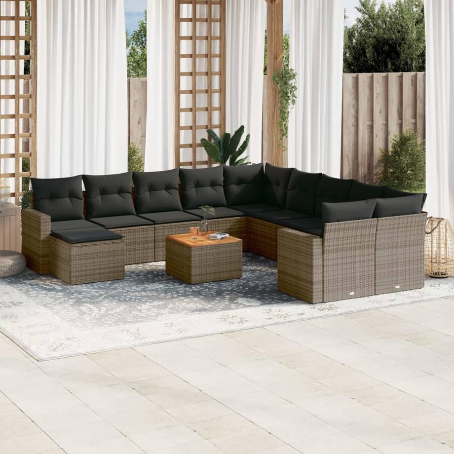 VidaXL set divano da giardino Polirattan  