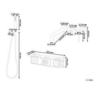 Beliani Robinet de douche mural en Laiton Moderne JAVIRA  